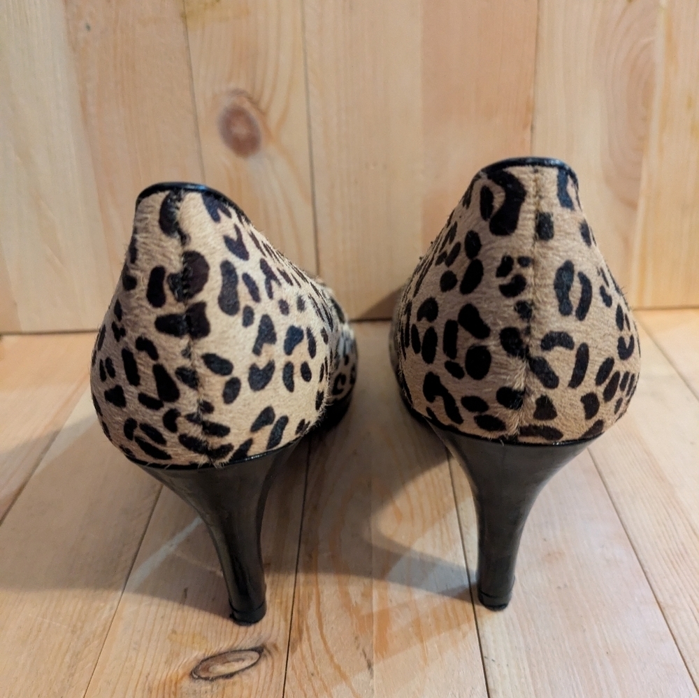 Anne Klein Brown and Black Heels with Leopard Print Size 6 M - Picture 7 of 9